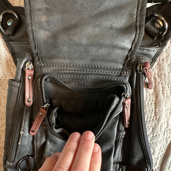 Leather Hip Bag Crossbody Motorcycle - Picture 4 of 9